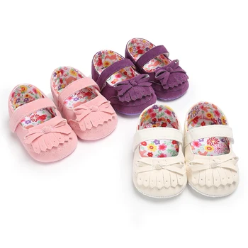 

Baby Girl Shoes Princess Party Style Cotton Sole Tassel Bowknot 0-2 Years Dress Shoes Baby Girl Infant Prewalkers Crib Shoes