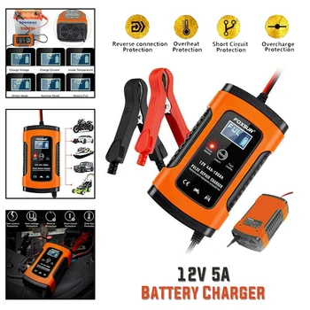 

DC 12V 6A Car Battery Charger LCD Display Pulse Repair Wet Dry Lead Acid Battery Charger For Motorcycle Car Full Automatic