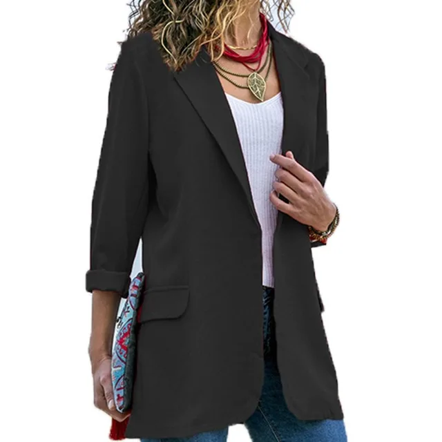 Women's Coats and Jackets Spring2021 Fashion Ladies Thin No Buttons Red Suit Blazer Oversize Casual Solid Outwear Female 3XL 3