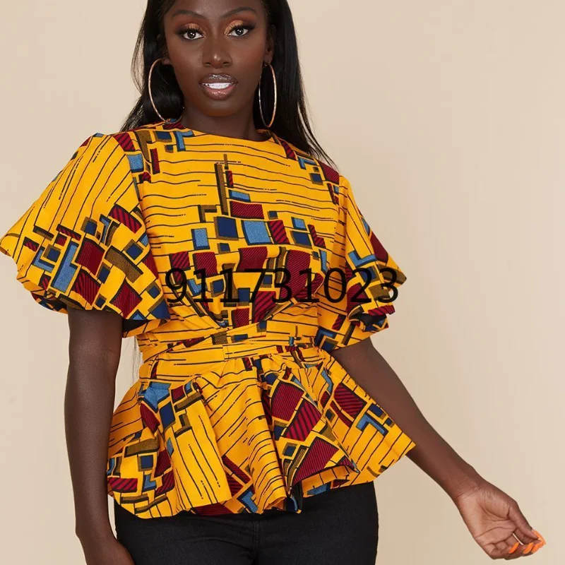 African Clothes for Women 2021 Spring and Summer Printing Short Sleeve T-shirt Clothing | Тематическая одежда и униформа