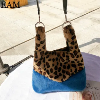 

[EAM] Leopard Pattern PU Leather Shoulder Bags For Women 2020 Lux Handbag Designer Bag Hand Bags Women's Bag Trend Branded 8A216