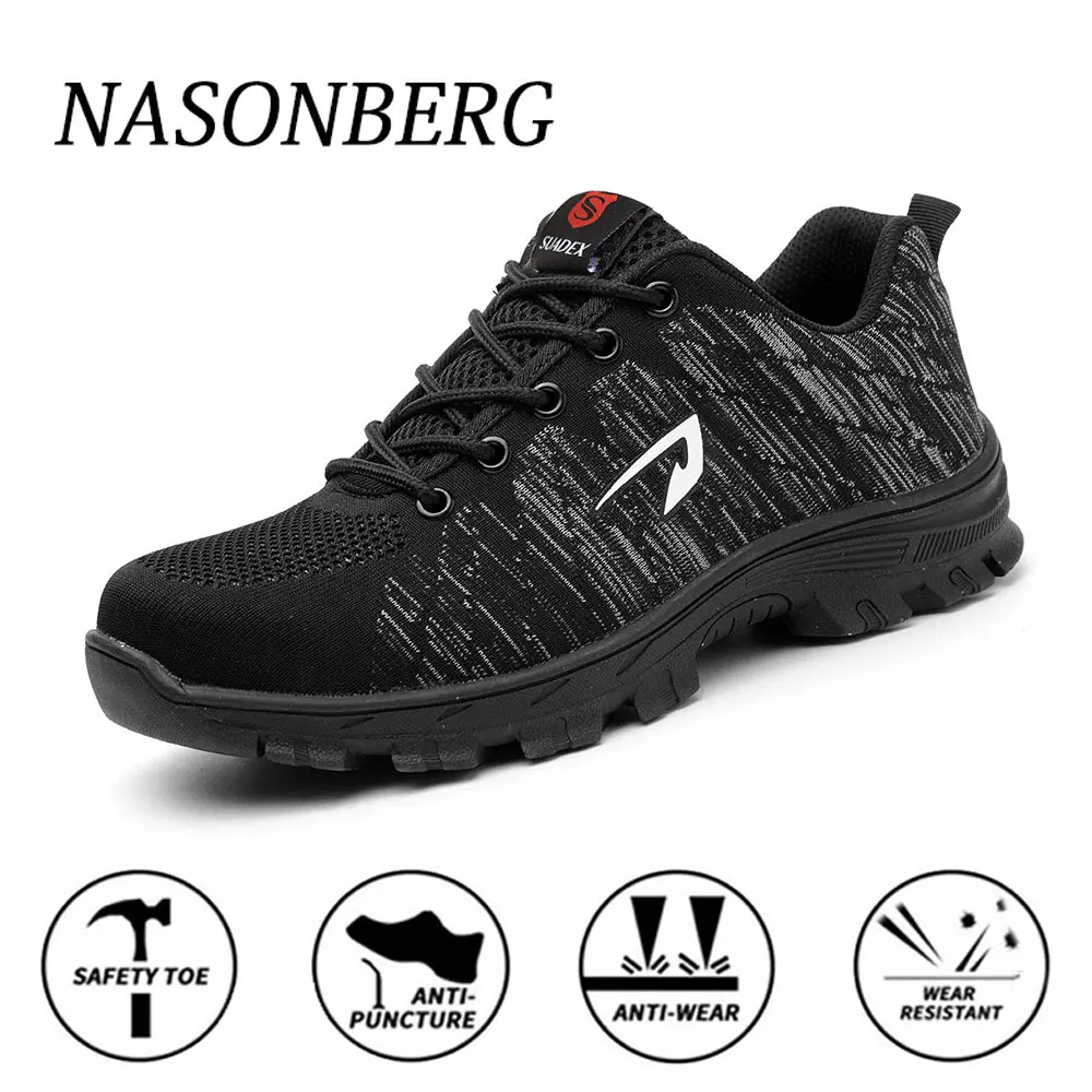 Dropshipping Breathable Men Shoes Steel Toe Boots Puncture Proof Work