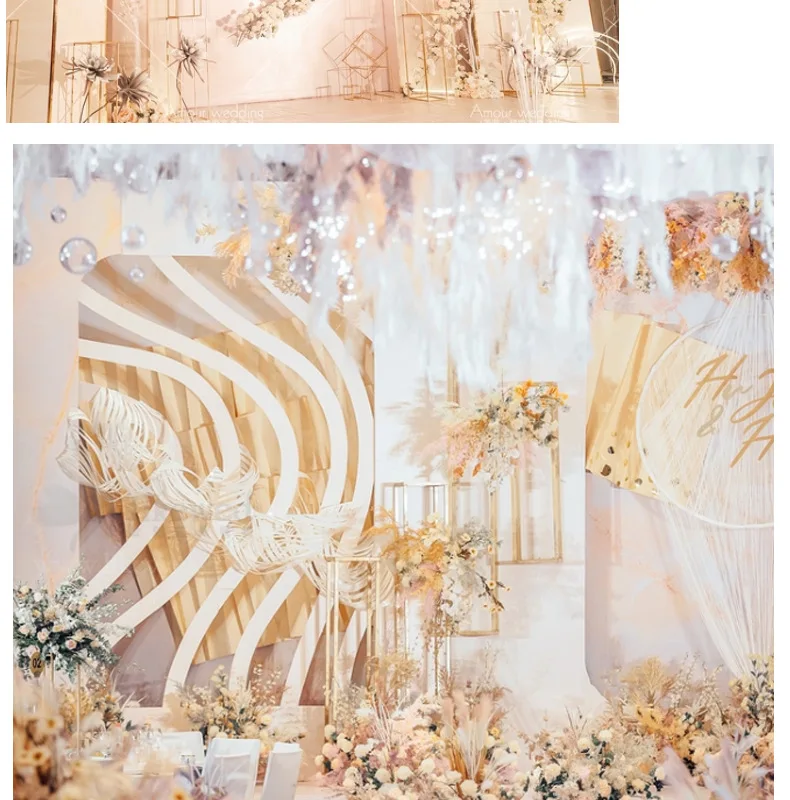 New Fake Plant Champagne Wedding Artificial Flower Peony Fog Roses Wedding Christmas Decoration Flowers Simulation Flower QW202 (4)