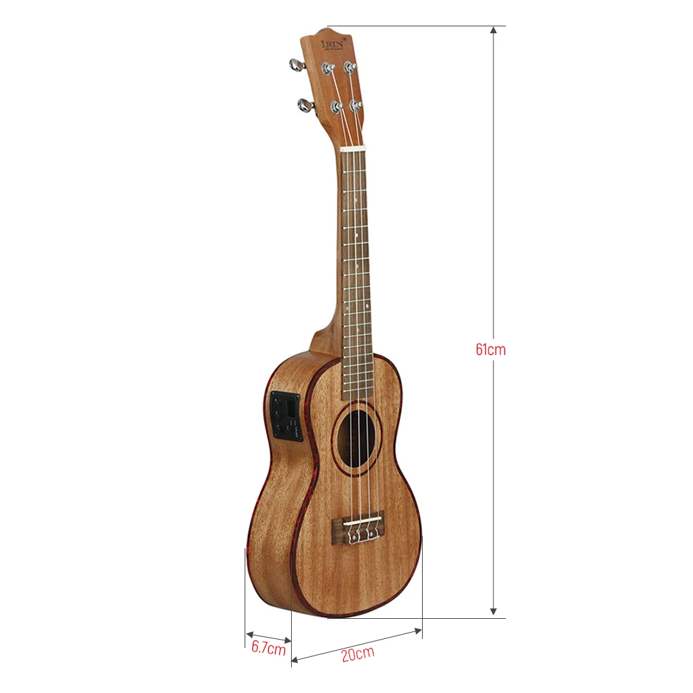 2" Гавайские гитары укулеле Ukelele Uke комплект Sapele Дерево с ЖК эквалайзером включая сумку для переноски Капо струны ремень палец maraca Ткань для очистки