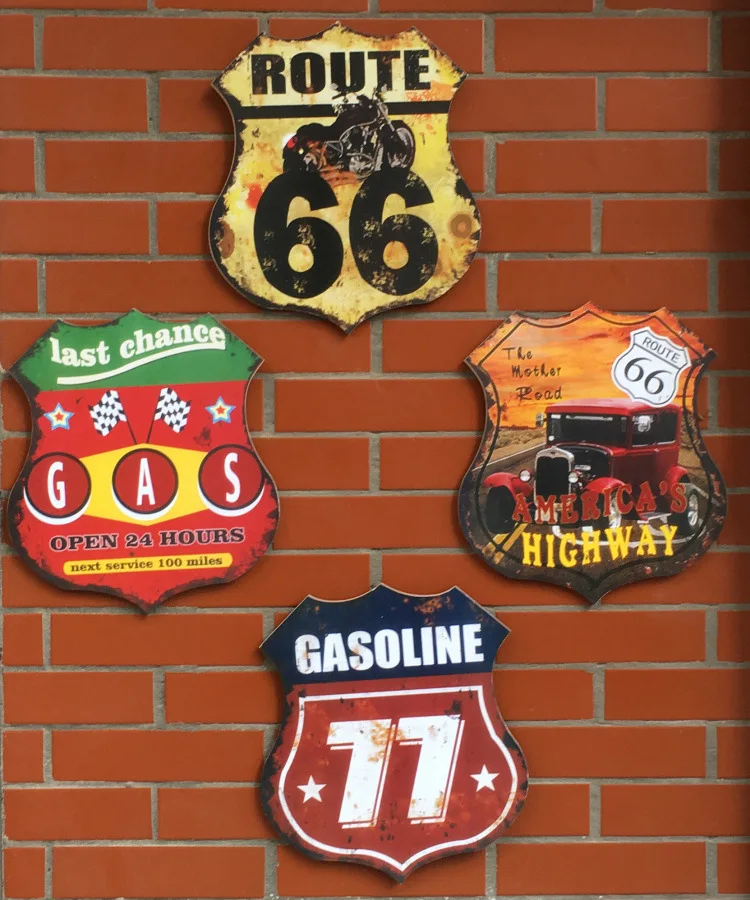 Ретро Проблемные украшения для бара европейский и американский Route 66 деревянная панель кафе ресторан клуб домашнее индивидуальное украшение стены