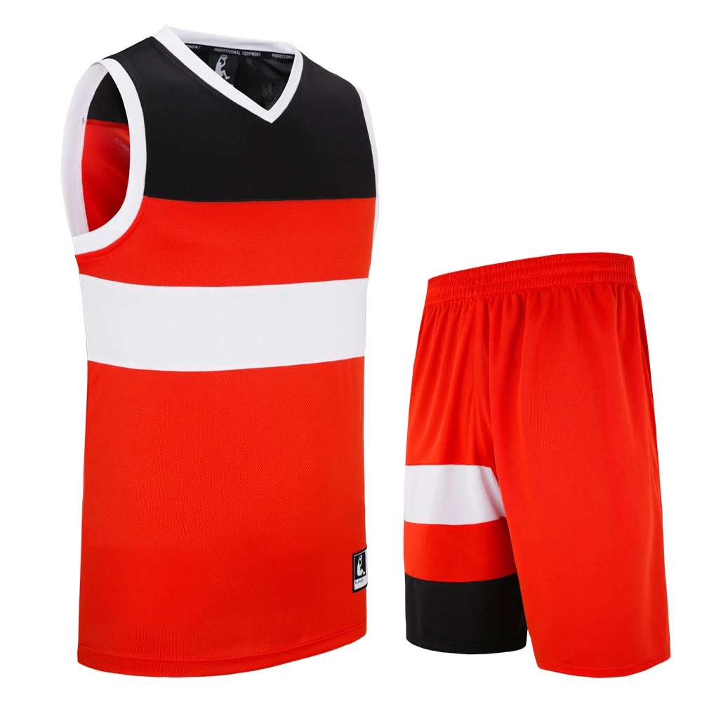 Мужские баскетбольные Джерси шорты Мужская s Форма для соревнований костюмы быстросохнущие баскетбольные майки на заказ S117177-1 - Цвет: red