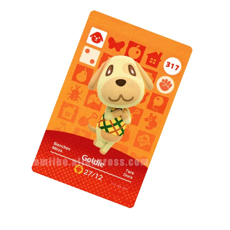 317 Goldie карты перекрещивания животных для игры NS карта Amiibo новые горизонты работа
