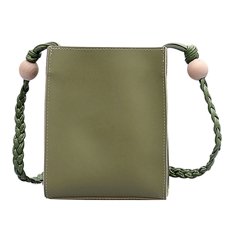 

Harajuku National Wind Wooden Beads Braided Rope Girl Messenger Bag Simple Retro Shoulder Bag