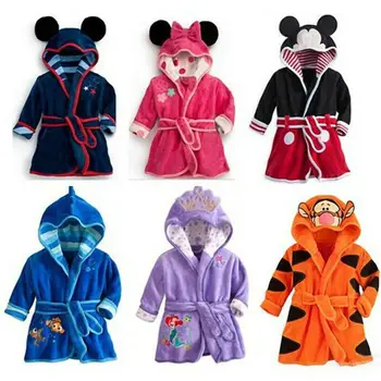 

2020 Fashion Loose Trend Hot Boys Girls Baby Children Cute Cartoon Bathrobes Multicolor Home Night Gown All-match Explosion