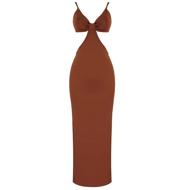 UKCNSEP New Arrival Maxi Dress Women Sexy 2020 V Neck Backless Bodycon Long Bandage Dress Vestidos Elegant Celebrity Party Dress