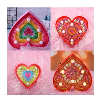 

Special Shaped 5D Diamond Painting LED Lamp Light Heart Art Embroidery With Crystals Cross Stitch Kit New