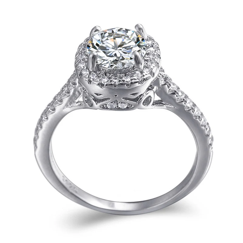 Top quality S925 Silver 36 Pieces AAA CZ Wedding ring for women Sparkling Party jewelry gift for girls 925 Sterling silver rings