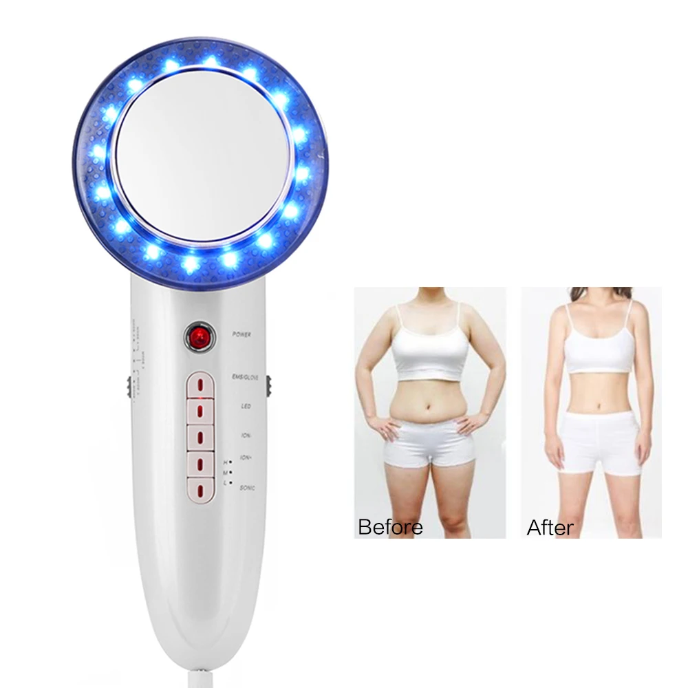 

6 In 1 Ultrasonic LED Cavitation Galvanic EMS Ultrasound Body Slimming Infrared Weight Lose Therapy Massager Facial Care Machine