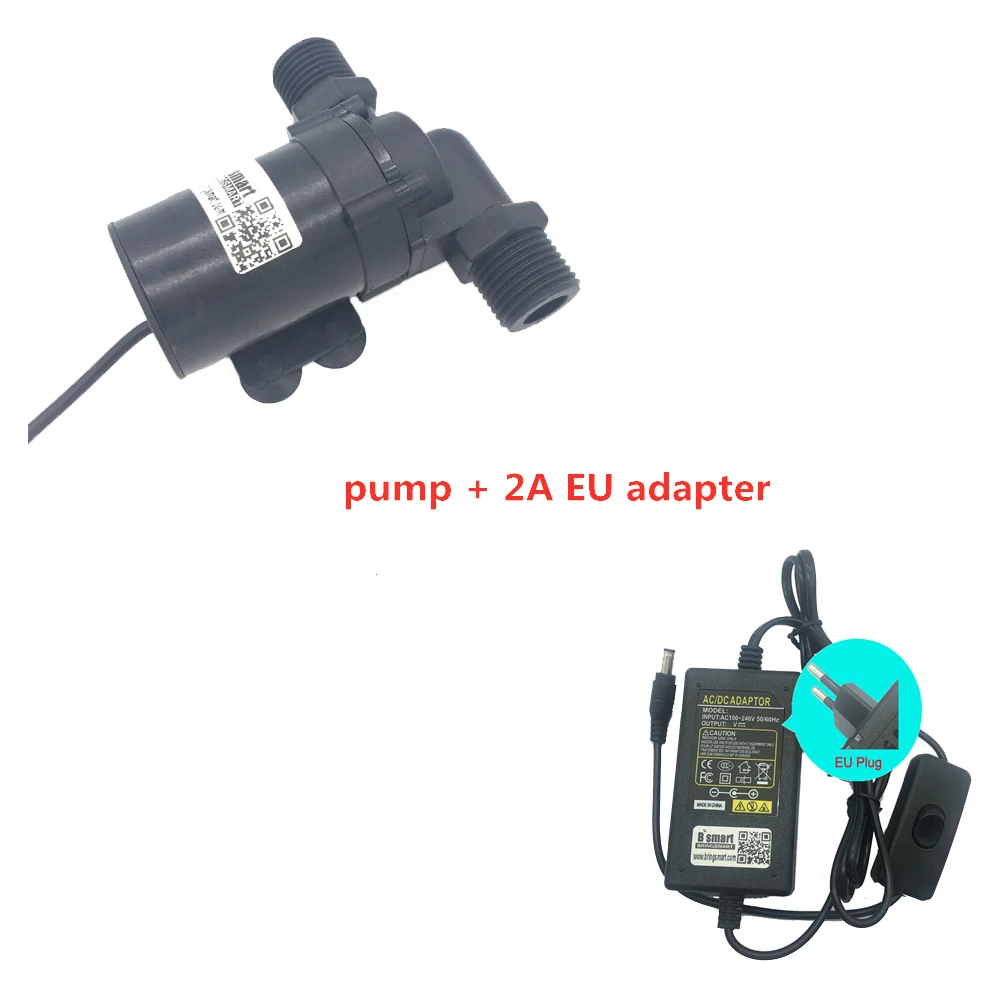Pump n 2a EU adapter SR-660D DC бесщеточный насос 12V 700-1200L/ч 5,5 м 1/2 ''подпиточный насос с горячей водой 24V Мини циркуляции Электрический насос - Напряжение: Pump n 2a EU adapter