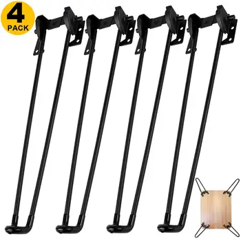 

Folding Table Legs, 4Pcs 13.6 inch / 34.5cm Hairpin Metal Legs Heavy Duty Furniture Legs Black for Coffee Table Laptop Table