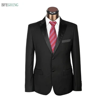 

Black Regular Breasted Buttons Groom Wedding Bridegroom Suit Pants+Coat+Tie