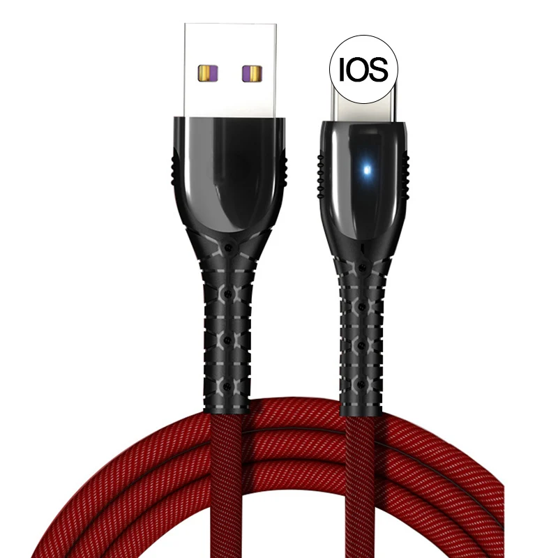 Red For iphone USB кабель для зарядного устройства 3A освещение для iPhone 11 Pro XS MAX XR X Быстрая зарядка 3,0 Мобильный телефон для iPhone 7 8 Все IOS 8-контактный кабель для передачи данных - Цвет: Red For iphone