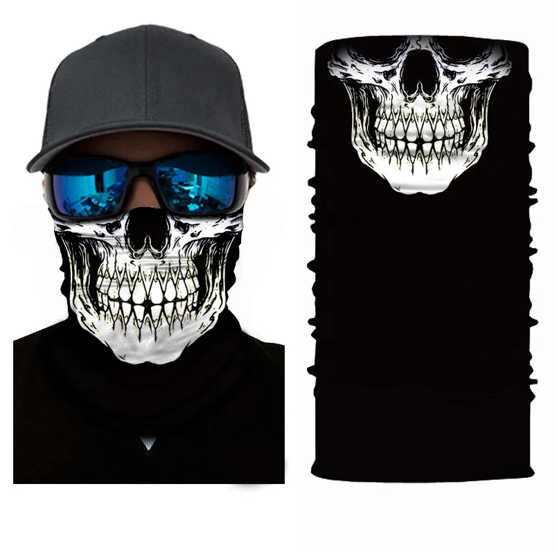 Высокие эластичные 3D бесшовная бандана для велосипедистов Skull, Для мужчин Для женщин Головные уборы буфами маска для лица головной платок Пеший туризм, магические банданы, Балаклава - Цвет: M08