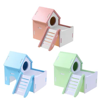 

Cute Mini Small Animal Pet Hamster House Nest Rabbit Hedgehog Pet Sleeping Log Cabin Animal Sleeping House Supplies Toys Gift