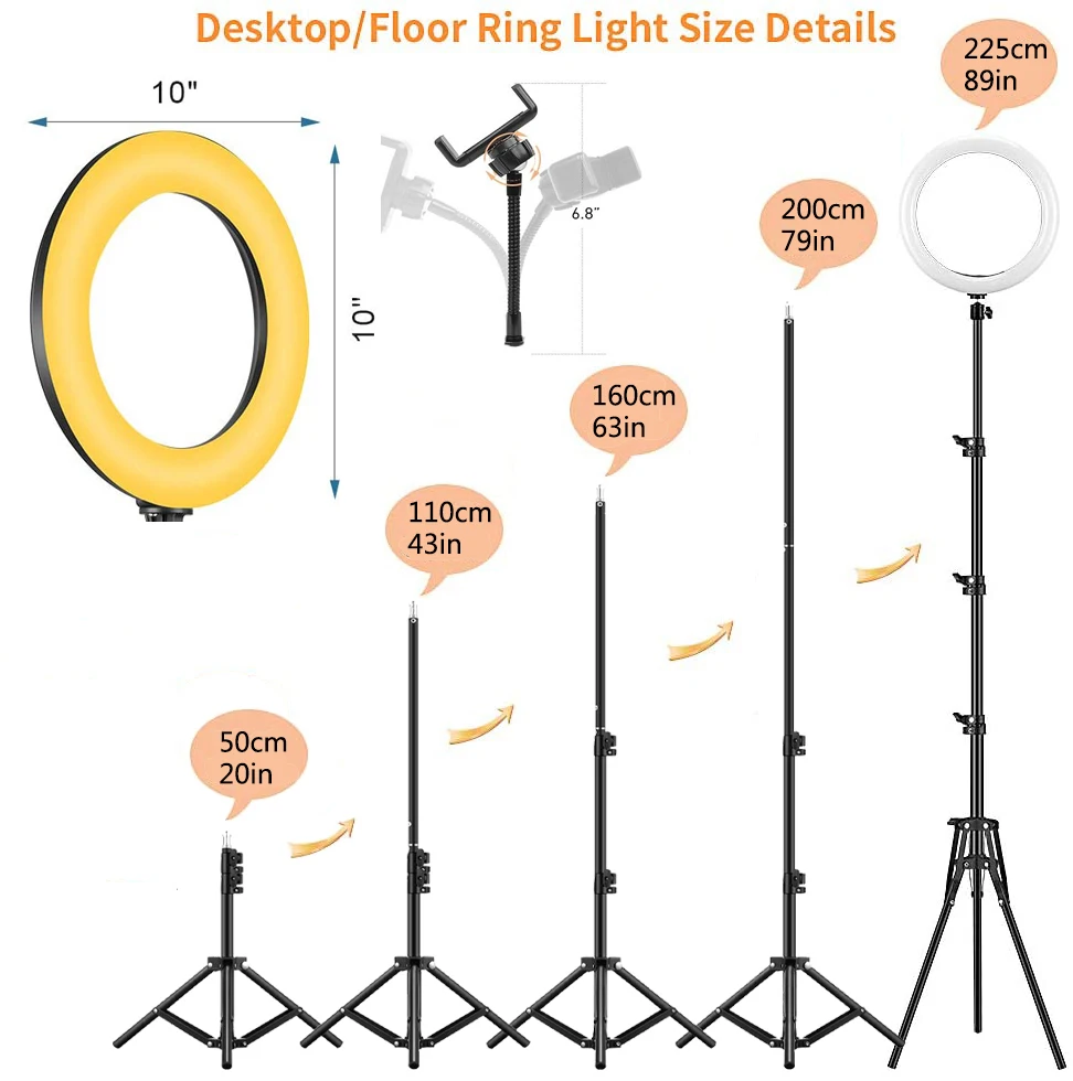10 "26cm LED Selfie lampa pierścieniowa fotografia wideo światło RingLight telefon stojak statyw wypełnić światło ściemniania lampy Trepied Streaming 5 10 "26cm LED Selfie lampa pierścieniowa fotografia wideo światło RingLight telefon stojak statyw wypełnić światło ściemniania lampy Trepied Streaming 5