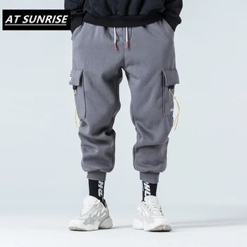 

2019 Hip Hop Pocket Sweatpant Men Fashion HIpHop Casual Pant Jogger Outwear Harem Pant Harajuku Streetwear Tactical Pant Black