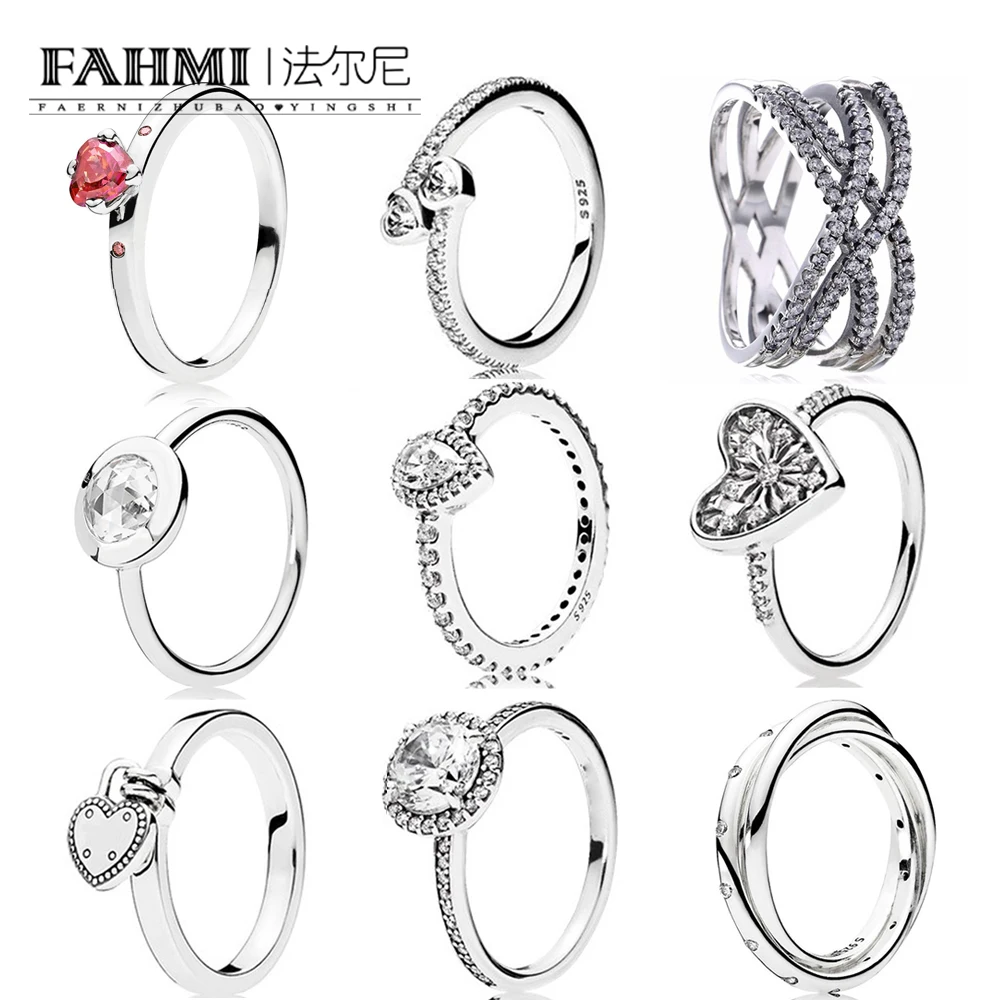 

2019 100% 925 Sterling Silver Jewelry Glitter Teardrop Ring Zircon Elegant Everlasting Love Ring Simple Geometric Zircon Ring