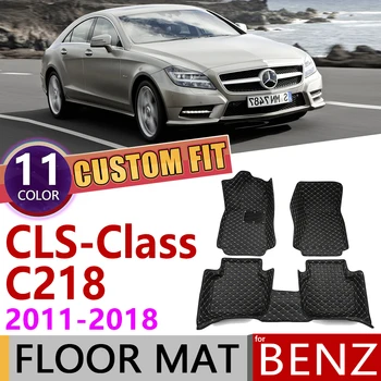 

Custom Leather Car Floor Mats for Mercedes Benz CLS Class C218 2011~2018 4seats Foot Pad Carpet Accessories 260 300 320 350 400