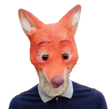 

fox Nick Funny Latex Unisex Movie Cosplay Anime costume Prop Adult Animal Party Mask for Halloween