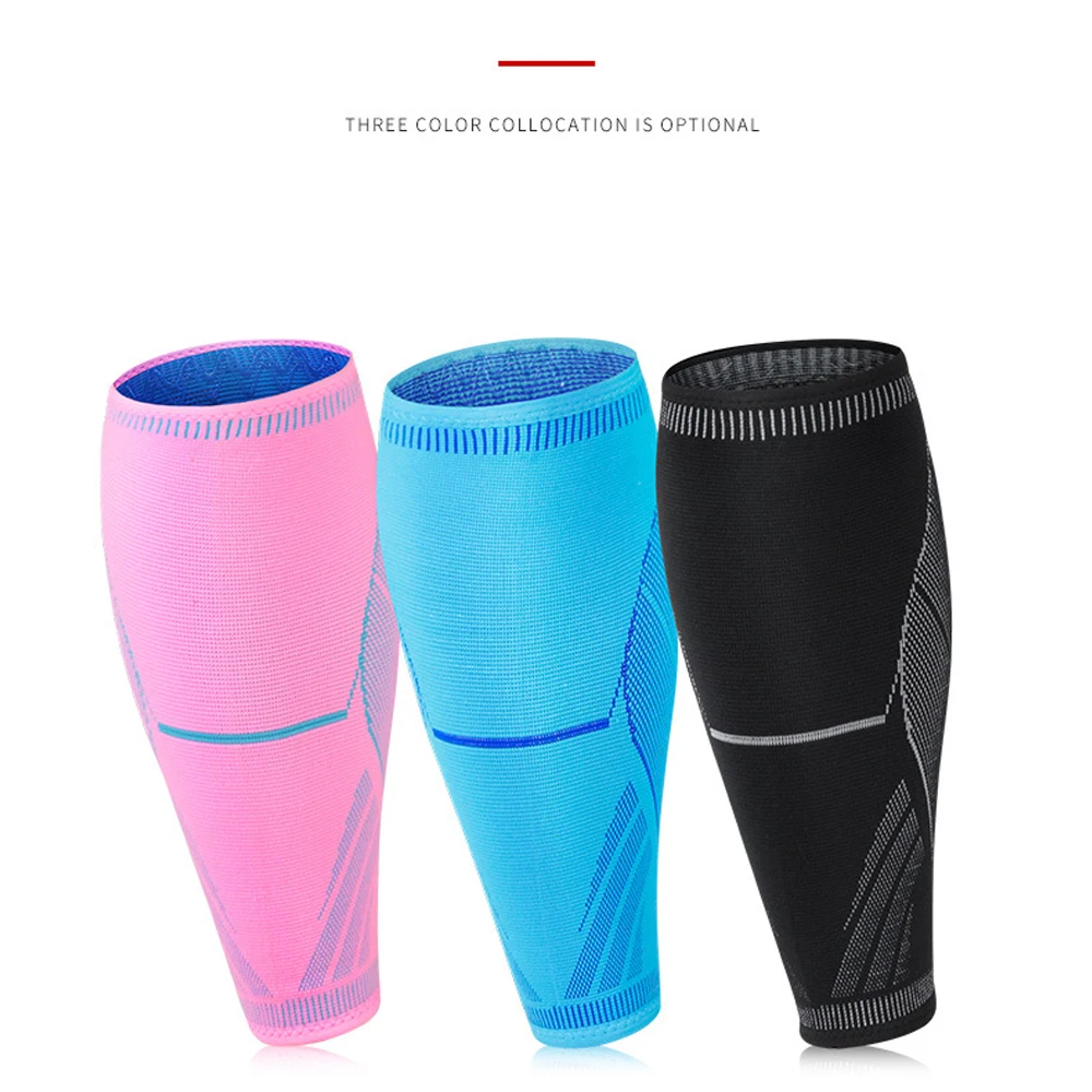 2Pcs/Pair Professional Sports Knitting Calf Compression Sleeve Shin Guard Leg Sleeves Calf Support for Running Cycling Training