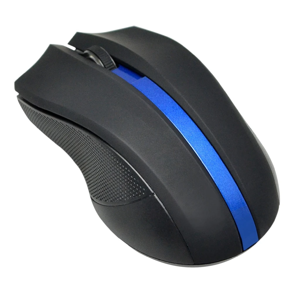 Мышь OKLICK 615MW, беспроводная, USB, черный и синий