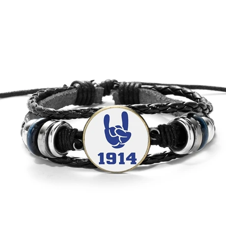 Style 1 SIAN Phi Beta Sigma, греческие буквы, браслеты, Fraternity, 1914 стеклянный кабошон ручной работы, многослойный Плетеный браслет из бисера - Окраска металла: Style 1