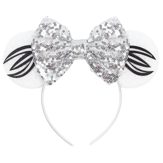 Disney Mickey Stitch Frozen Ears Headband Sequins Hair Bows Charactor For Women Festival Hairband Girls Hair Accessories Party 37