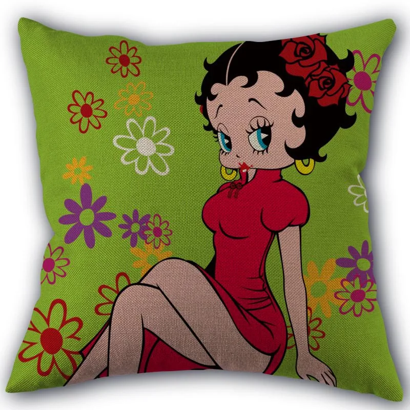 12 Пользовательские Betty Boop мультфильм наволочка льняное белье фабричный Текстиль для дома наволочка квадратной формы размером 45*45 см, свадебных платьев, декоративных изделий и не выцветает - Цвет: 12