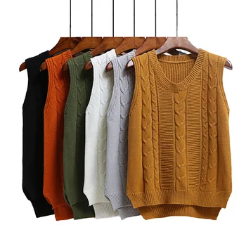 

Vest New Spring Women Vest Pretty Sleeveless O-Neck Rabbit Hair Knitted Vest Women Plus Size Veste Femme