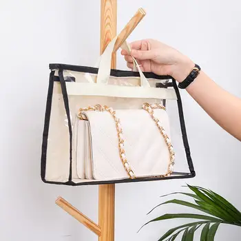 

Non-woven Fabric Dust Bag For Handbag Transparent Travel Hanging Toiletry Storage Pouch Wardrobe Closet Dust Cover For Women Bag