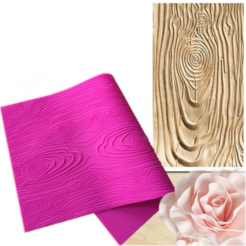 New 3D Tree Bark Texture Silicone Mold Cake Decorating Chocolate Baking Mould 