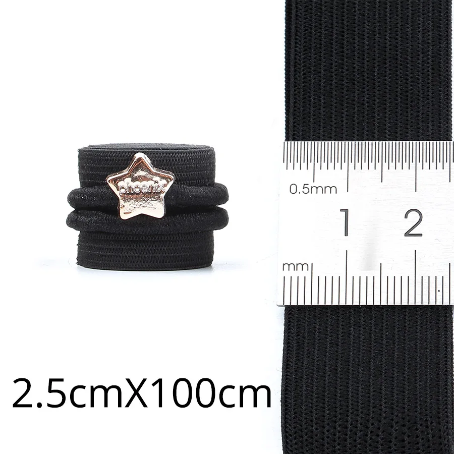 2.5cm 100cm "Alileader Лучший Длинные Эластичная лента s 1,5/2/2,5/3/3,5 мм черный нейлон высшего Эластичная лента для парик Кепки парик изготовления аксессуаров для использования в домашних условиях 1 м - Цвет: 2.5cm 100cm
