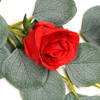 

with 7 Roses 2M Ugali Gypsophila Rattan Eucalyptus Gypsophila Vine Romantic Artificial Plant Festive Foliage Wreath Fashion