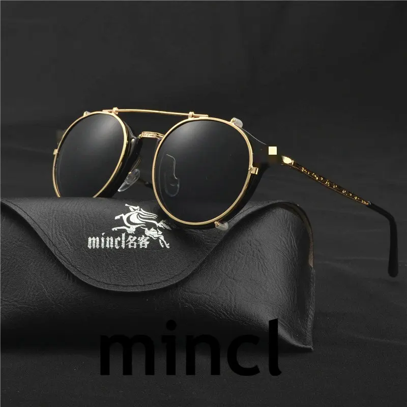 Мужские солнцезащитные очки для близорукости MINCL/2019 поляризационные с клипсой
