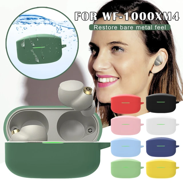 Funda de silicona para auriculares Sony WF-1000XM4, accesorios de carcasa  protectora, cubierta de auriculares Bluetooth