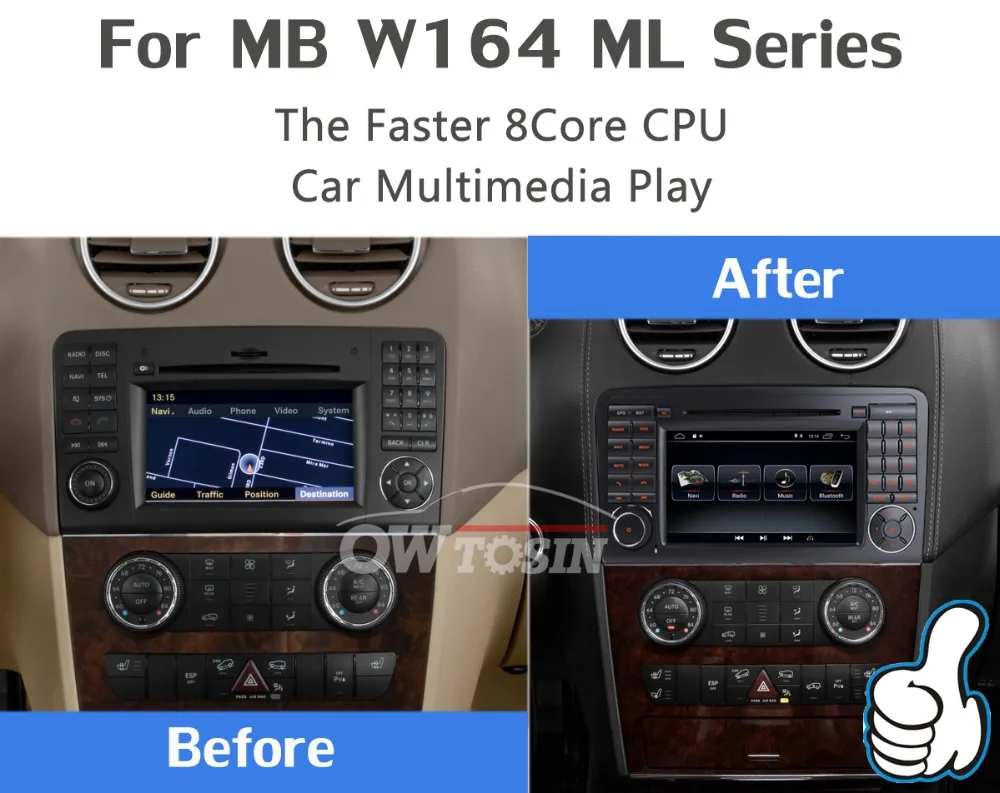 Top 7" Android 9.0 PX6 4GB+64GB Car DVD Multimedia Player For Mercedes Benz GL ML Class W164 ML300 ML320 ML350 ML450 X164 Radio GPS 3
