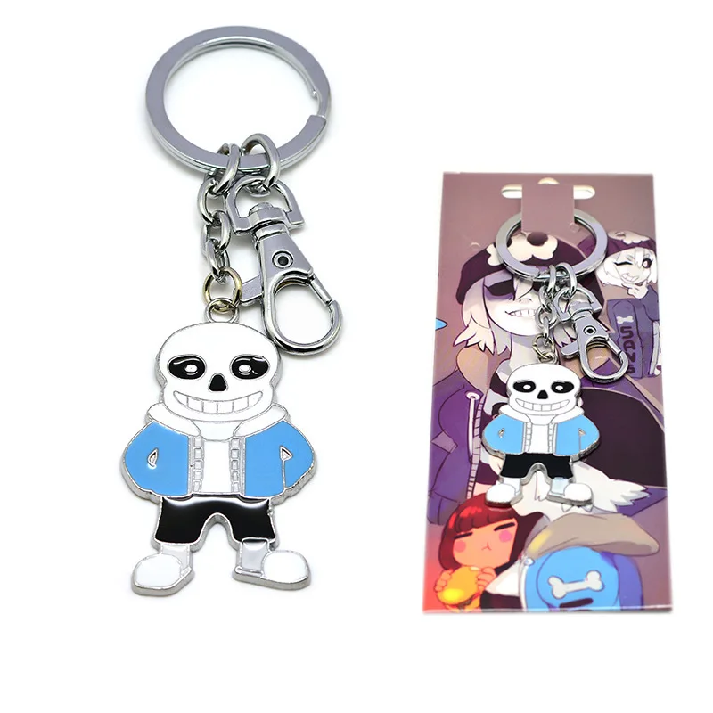 Классические аниме игры Undertale Sans аксессуары для косплея фризк ториель Папирус металлическая ий Брелок с подвеской брелок для ключей игрушки коллекция подарков - Цвет: B