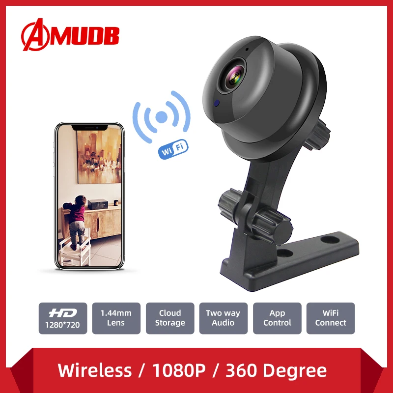 AMUDB 1080P Wireless Mini WiFi Camera Home Security IP CCTV Surveillance IR Night Vision Motion Detect Baby Monitor P2P | Безопасность и