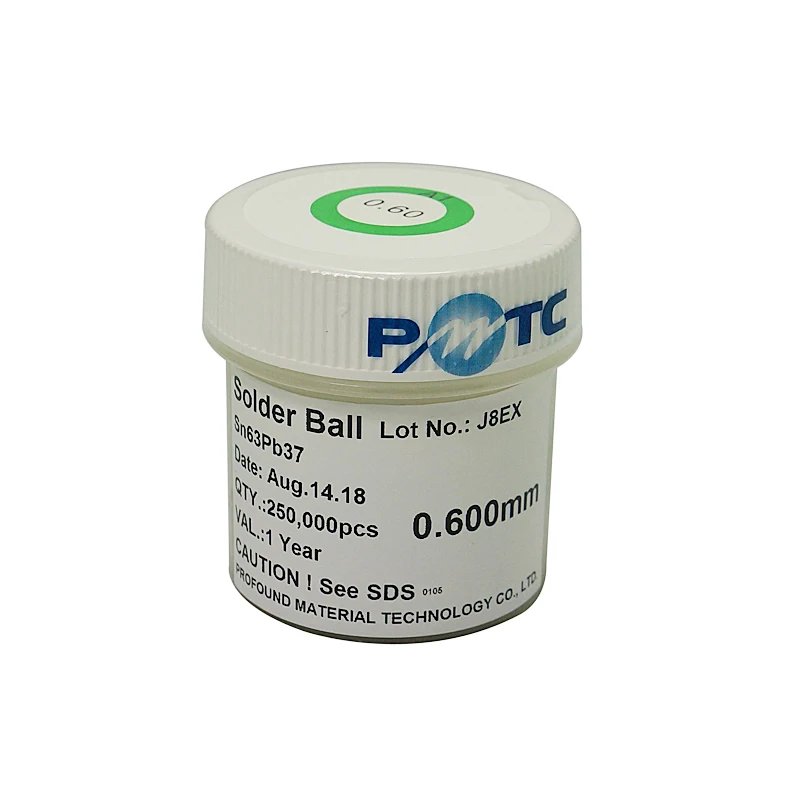PMTC BGA паяльный шар 250 K 0,20/0,25/0,30/0,35/0,40/0,45/0,50/0,55/0,60/0,65/0,76 мм этилированные оловянные Паяльные шарики для ремонта - Цвет: 0.60MM-250K