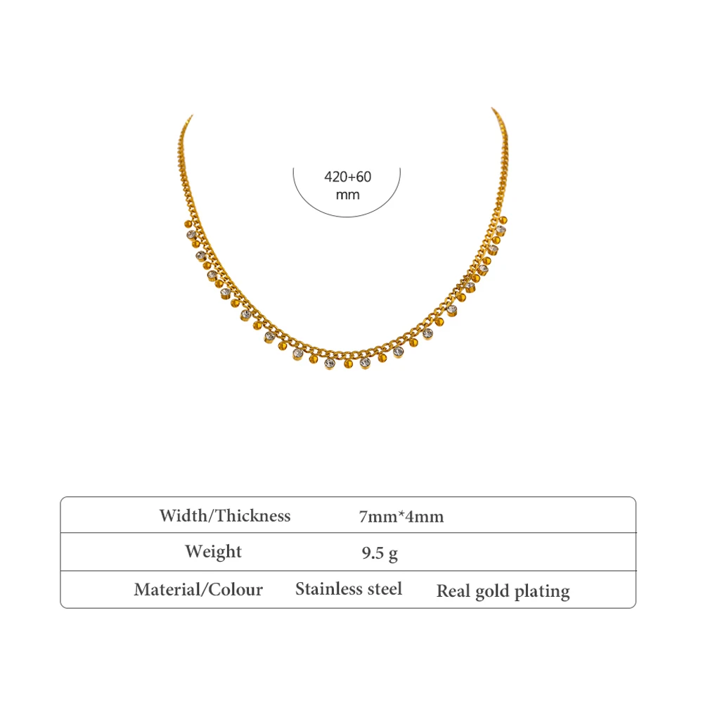Exquisite Shiny Cubic Zirconia Chain Necklace - Image 6