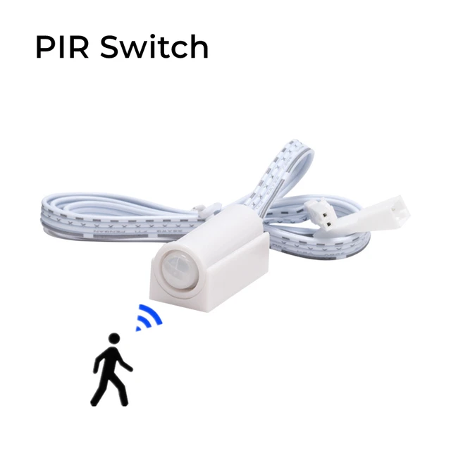 30/40/50cm LED Strip Cabinet Splint Lamps Hidden Doule Side Glow Aluminum Profiles 18mm Wood Board Layer Linear Bar Strip Lights PIR Switch