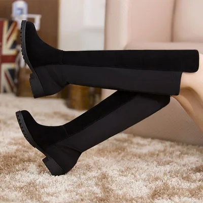 ANMAIRON/пикантные зимние сапоги высокого качества женские сапоги до бедра новые сапоги до колена на шнуровке женские рыцарские сапоги в стиле ретро на высоком каблуке - Цвет: Black5