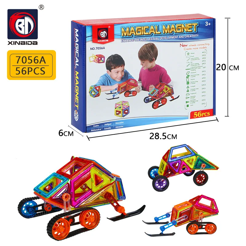 

Hot Selling Magnetic Sheet 7098a English Colored Box Suite Children Assembled Building Blocks Toy Educational Force