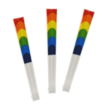 

20 Pieces Rainbow Rainbow Fans Colorful Handheld Folding Fan Summer Accessories Rainbow Party Decoration
