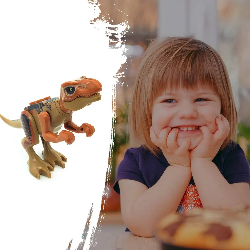 Мальчик подарки мультфильм творческий динозавр строительный блок игрушка Юрского периода модель динозавра моделирование игрушка-тираннозавр модель